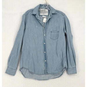 Frank & Eileen Light Blue Denim Long Sleeve Button Eileen Top Sz XXS